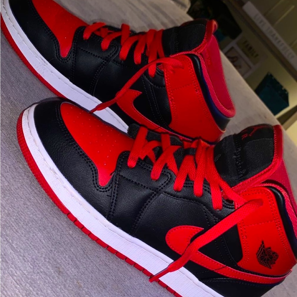 Jordan Red and Black High-Top Sneakers
